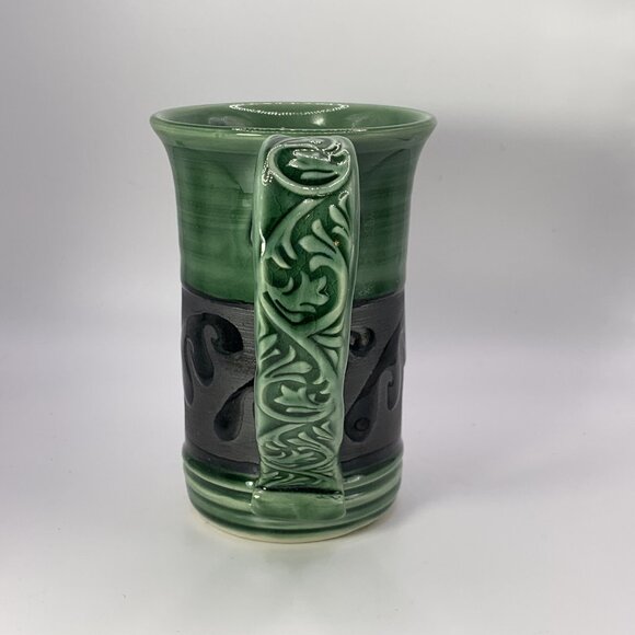 Studio Art Pottery Mug Green & Black Signed Deb Vereschagin Sask. Canada - Picture 5 of 8